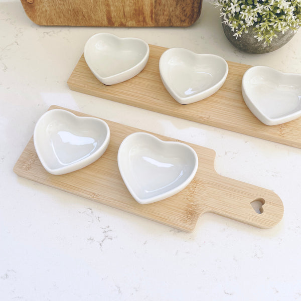 Heart Serving Tray with Heart Dishes