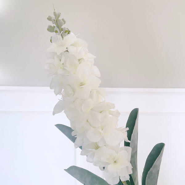 Faux White Stock Flower Stem