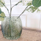 Green Ribbed Glass Vase