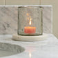 Hammered Glass Tea Light Holder with Marble Base