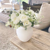 White Rose and Gypsophila Faux Stem