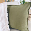 Green Herringbone Cushion