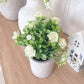 Faux White Floral Plant in Pot