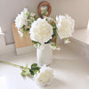 Real Touch Large Open White Peony Stem