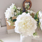 Real Touch Large Open White Peony Stem