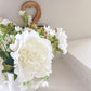 Real Touch Large Open White Peony Stem