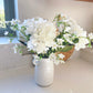 Faux White Hydrangea Stem