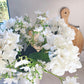 Faux White Hydrangea Stem