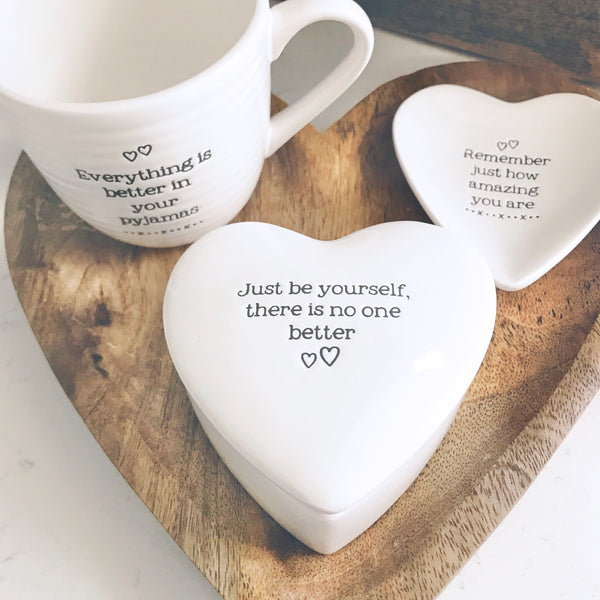 Just be Yourself Ceramic Heart Box