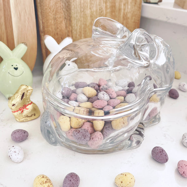 Glass Bunny Mini Egg Jar