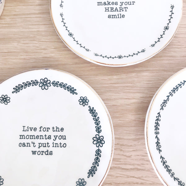 Set of 3 Little Quote Dishes