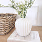 White Ribbed Vase